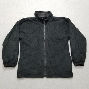 Result Jacket Mens Large Black Reversible Full Zip Pockets‎ Outdoor Fleece